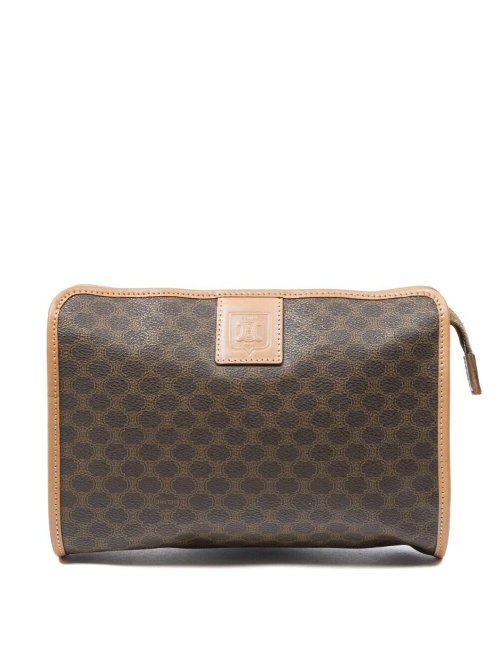 Celine Toiletry Pouch Brown Macadam Canvas